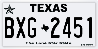 TX license plate BXG2451