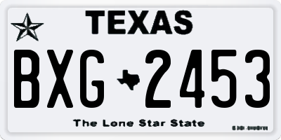 TX license plate BXG2453
