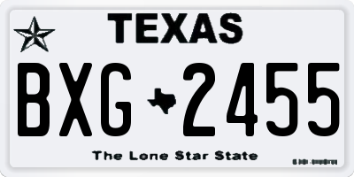 TX license plate BXG2455
