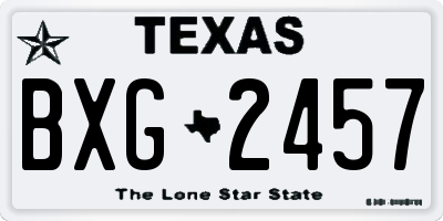 TX license plate BXG2457