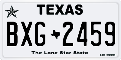 TX license plate BXG2459
