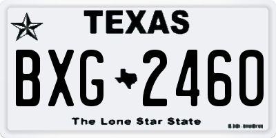 TX license plate BXG2460