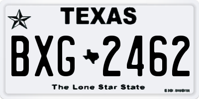 TX license plate BXG2462