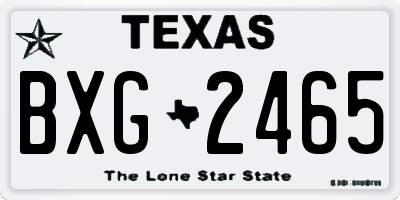 TX license plate BXG2465