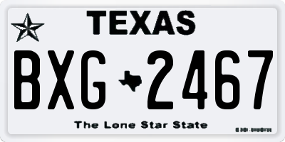 TX license plate BXG2467
