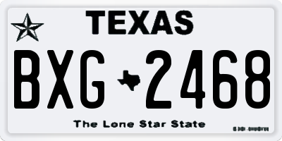 TX license plate BXG2468