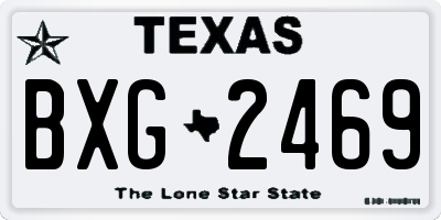 TX license plate BXG2469
