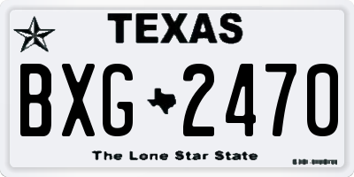TX license plate BXG2470