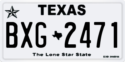 TX license plate BXG2471