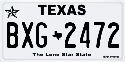 TX license plate BXG2472