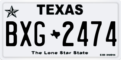 TX license plate BXG2474