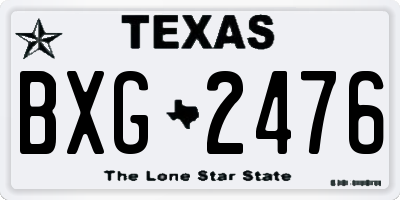 TX license plate BXG2476