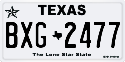 TX license plate BXG2477