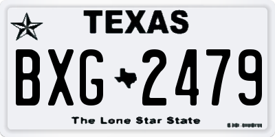 TX license plate BXG2479