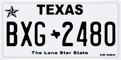 TX license plate BXG2480