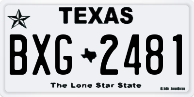 TX license plate BXG2481