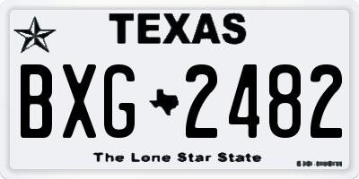 TX license plate BXG2482