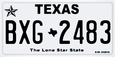 TX license plate BXG2483