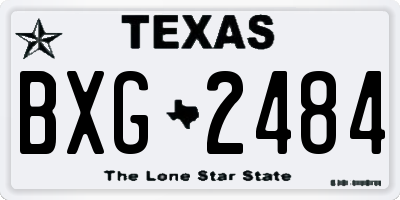 TX license plate BXG2484