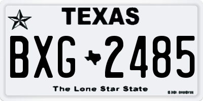 TX license plate BXG2485