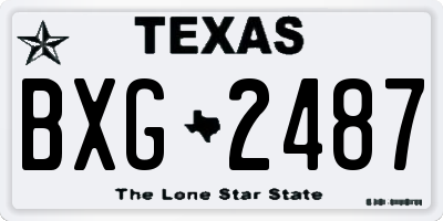 TX license plate BXG2487
