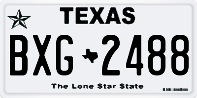 TX license plate BXG2488