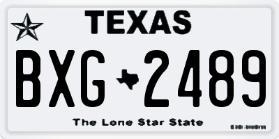 TX license plate BXG2489