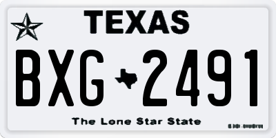 TX license plate BXG2491