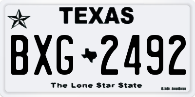 TX license plate BXG2492