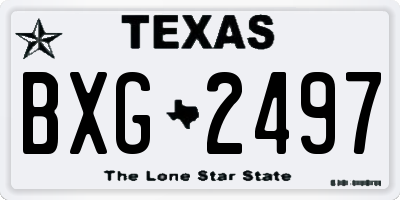 TX license plate BXG2497