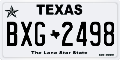 TX license plate BXG2498