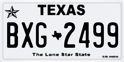 TX license plate BXG2499