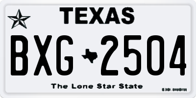 TX license plate BXG2504