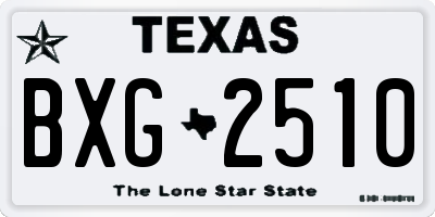 TX license plate BXG2510