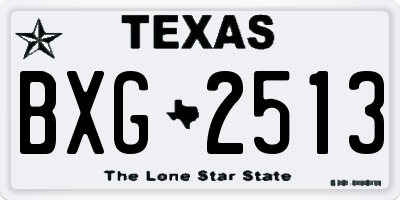 TX license plate BXG2513