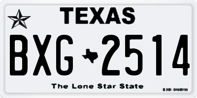TX license plate BXG2514