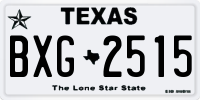 TX license plate BXG2515