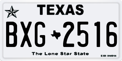 TX license plate BXG2516