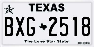 TX license plate BXG2518