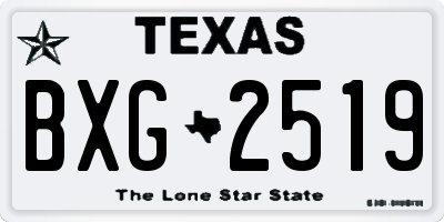 TX license plate BXG2519