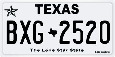 TX license plate BXG2520