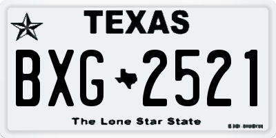 TX license plate BXG2521
