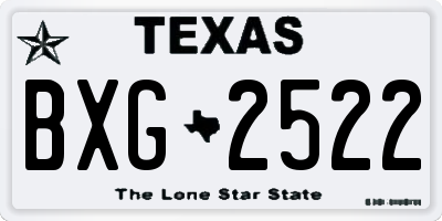 TX license plate BXG2522