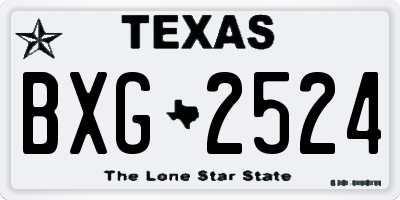 TX license plate BXG2524
