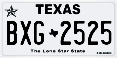 TX license plate BXG2525