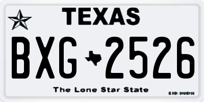 TX license plate BXG2526