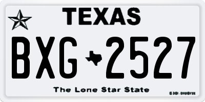 TX license plate BXG2527