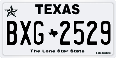 TX license plate BXG2529