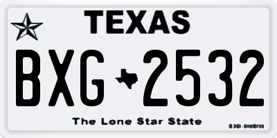 TX license plate BXG2532