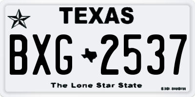 TX license plate BXG2537